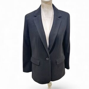 LOFT petites Black single button boxy Blazer lined winter weight size 10p